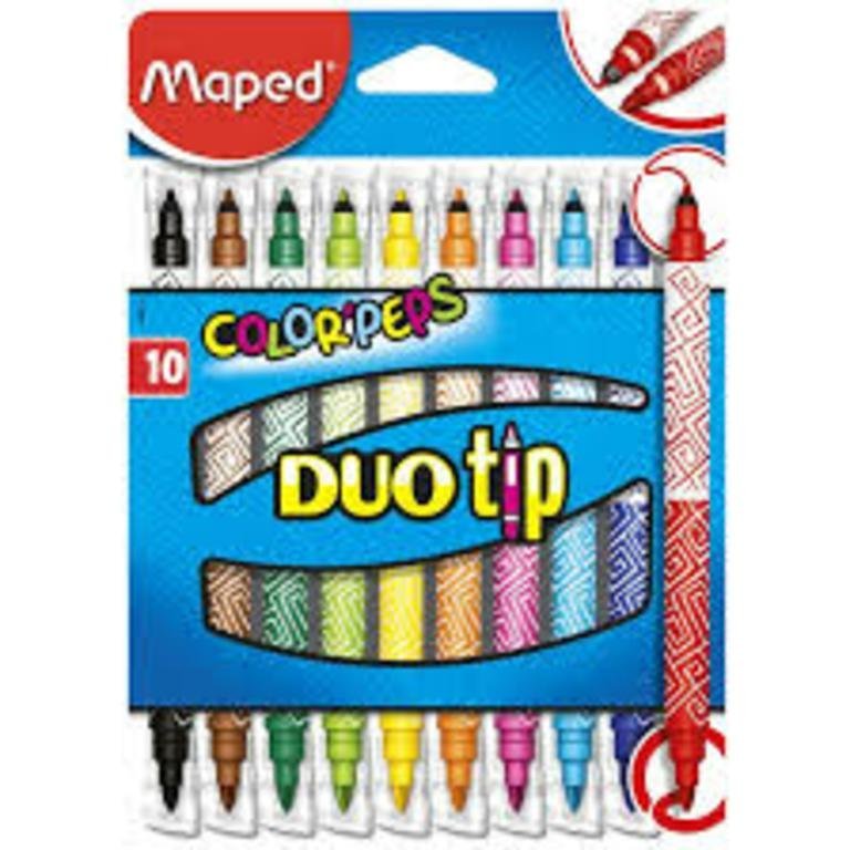 MARCADOR MAPED COLOR PEPS BIPUNTAS x 10 COLORES
