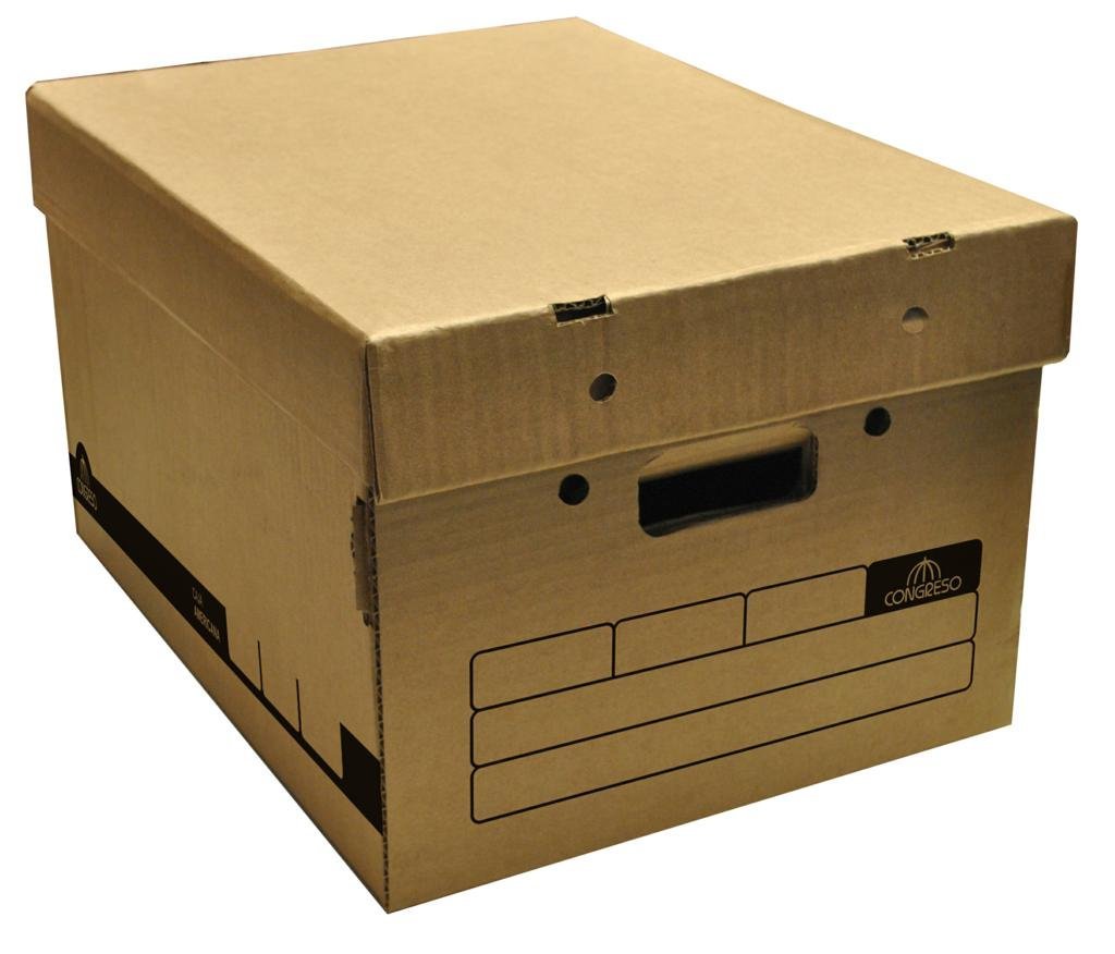CAJA BANCO CARTON MARRON 42X33X25 ALTO