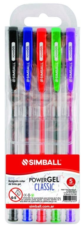 BOLIGRAFO GEL PEN COLOR x 5 UNIDADES