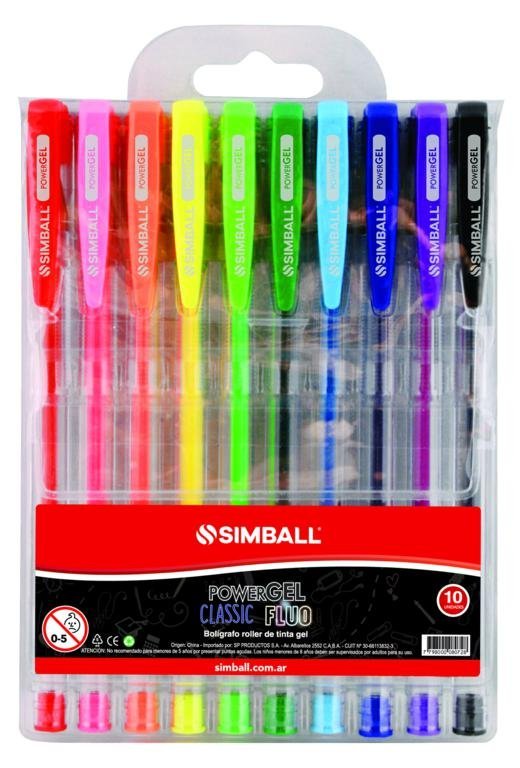 BOLIGRAFO GEL PEN COLOR x 10 UNIDADES