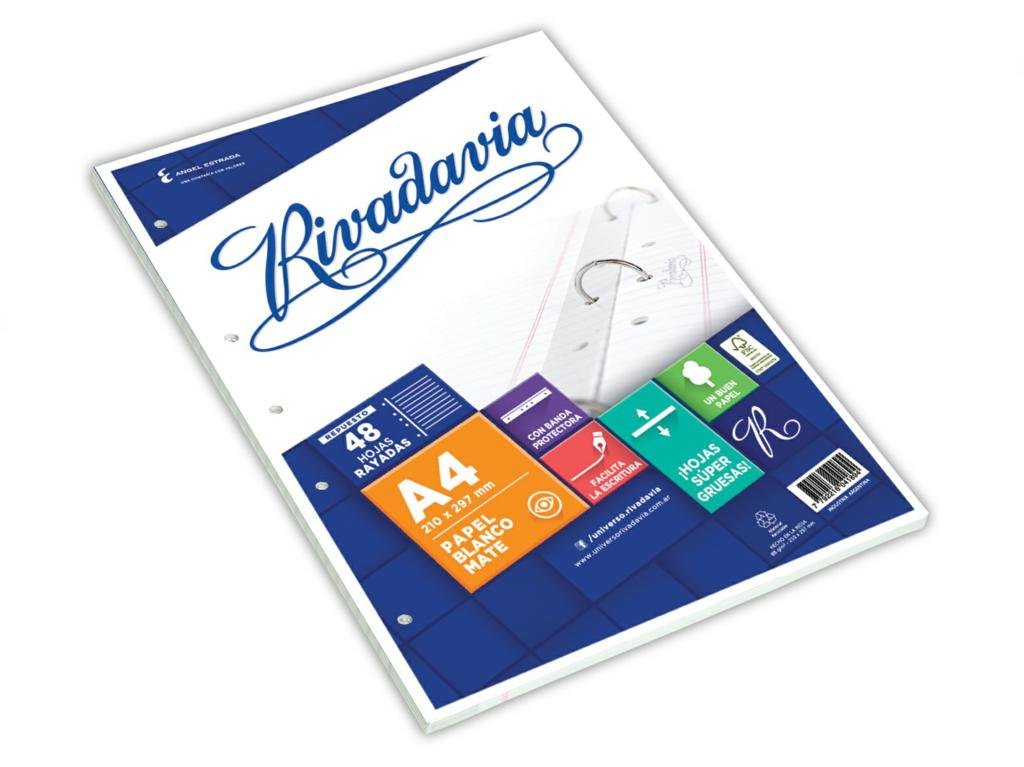 REPUESTO  RIVADAVIA A4 48 HOJAS RAYA