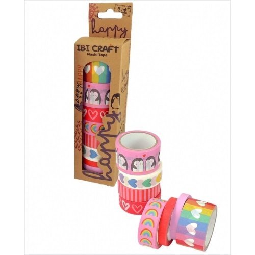CINTA ADHESIVA WASHI HAPPY x 8 ROLLOS   055764
