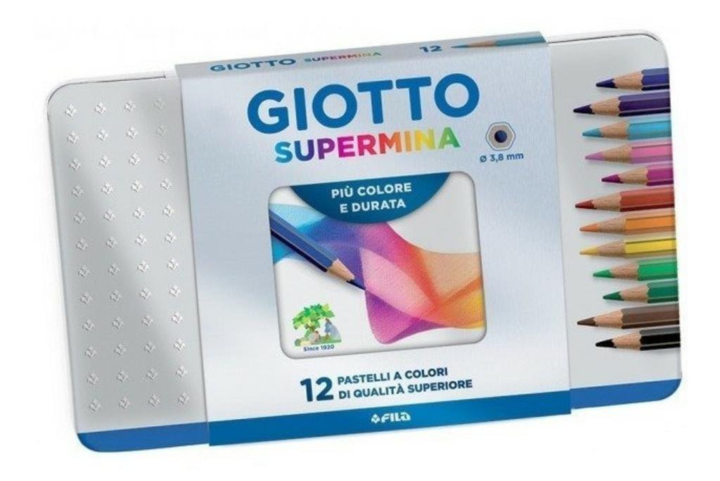 LAPIZ GIOTTO SUPERMINA LATA x 12 COLORES