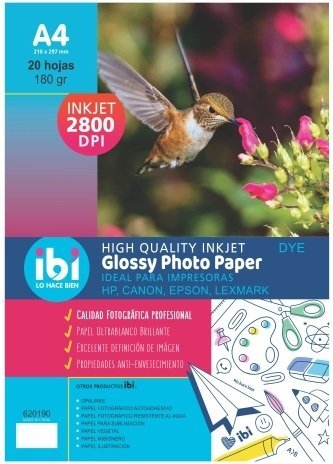 PAPEL PHOTO IBICO 21X29 180 GR X 20 H       620190