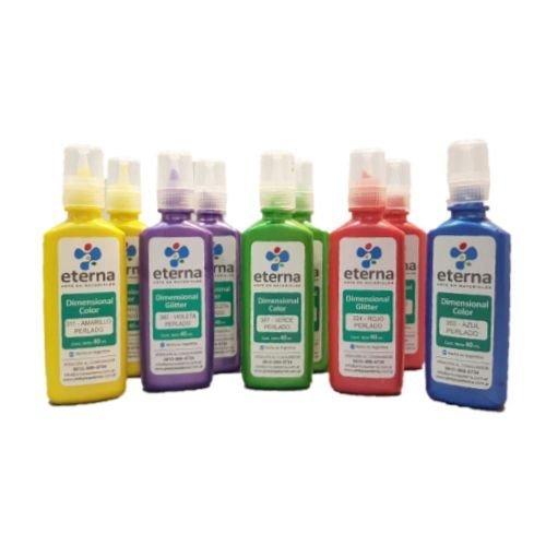 Pintura ETERNA Dimensional Glitter Gris Traslucido  40ml.