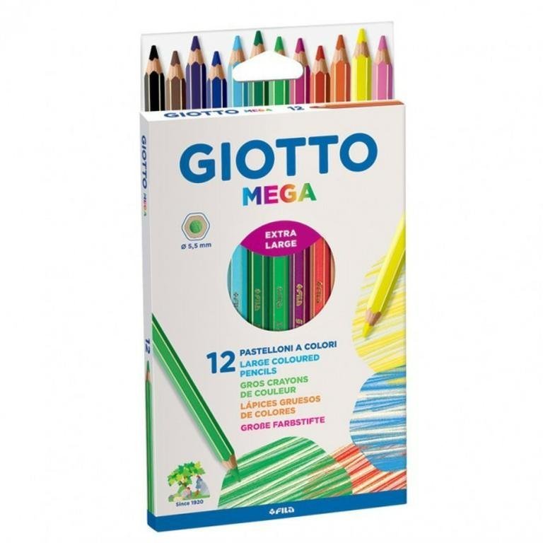 LAPIZ GIOTTO MEGA x 12 COLORES
