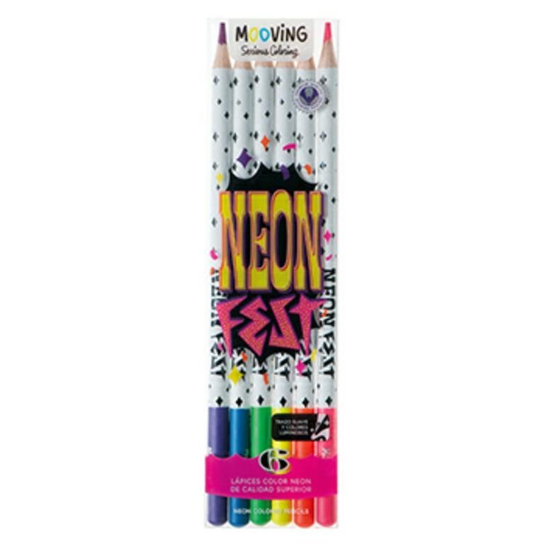 LAPIZ COLORING NEON x 6 COLORES 3011206