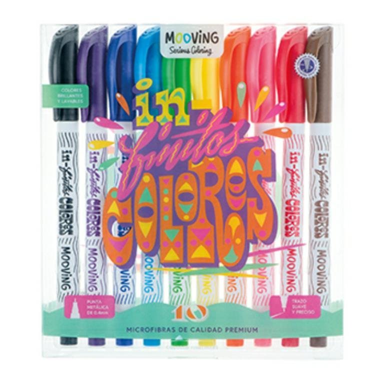 MARCADOR COLORING MICROFIBRA  x 10 COLORES 3041010