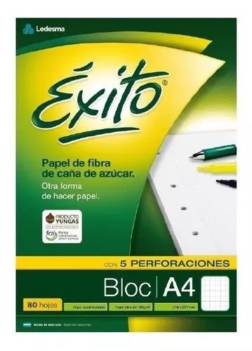 BLOCK EXITO A4 80 HOJAS CUADRO