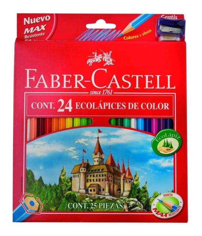 LAPIZ FABER CASTELL ECOLAPIZ x 24 COLORES LARGOS